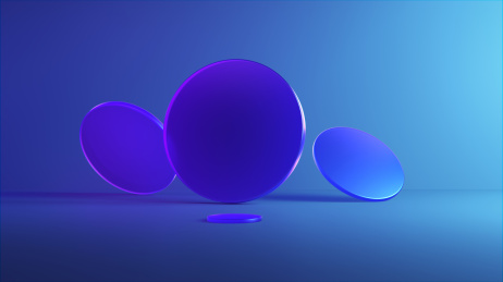 蓝色圆形产品站台背景图