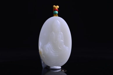 新疆和田玉，白玉挂件手把件