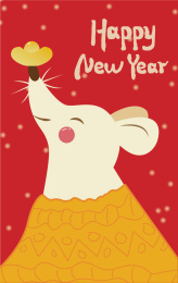 鼠年可爱的老鼠顶着金元宝