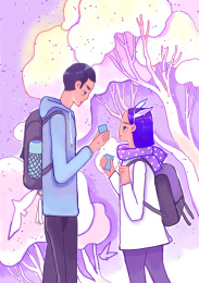 冬日里的小情侣