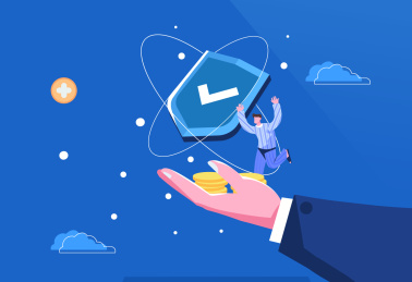 卡通手绘医疗安全保卫盾牌保险插画