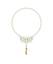 扇子形状装饰边框花纹图案