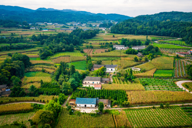 湖北高山乡村田野自然风光