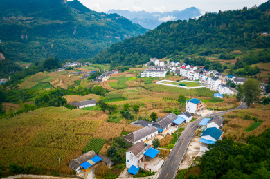 湖北高山乡村田野自然风光