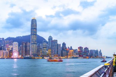中国香港建筑景观夜景