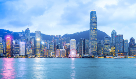 中国香港建筑景观夜景