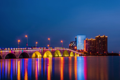 中国山东省滨州市夜景风光