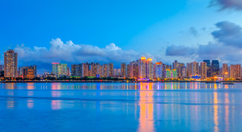 温州瓯江建筑景观夜景