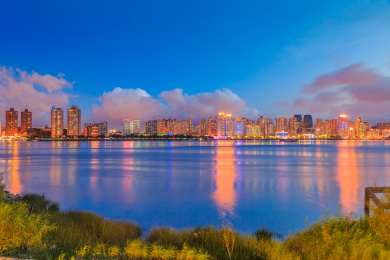 温州瓯江建筑景观夜景