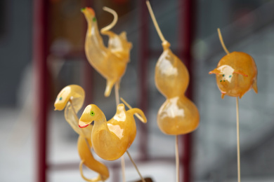 民间传统工艺吹糖人制作的各种动物造型