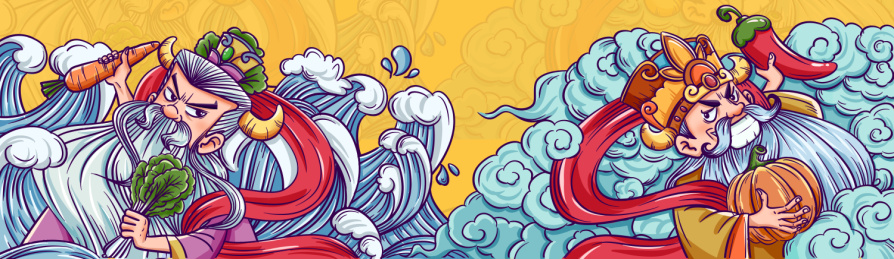 国潮风格丰收门神