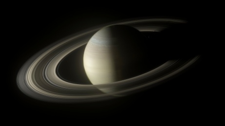 太阳系行星，土星全貌背景