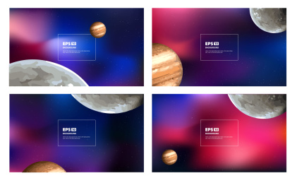 宇宙星空星球矢量渐变背景图