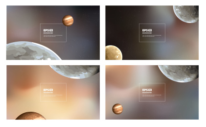 宇宙星空星球矢量渐变背景图