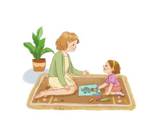 妈妈和孩子一起画画