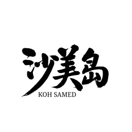 沙美岛汉字手写书法字体字形中国风