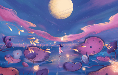 站在海上的女孩