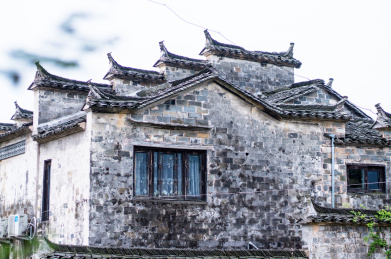 广东佛山三水芦苞胥江祖庙建筑雕塑外观局部特写
