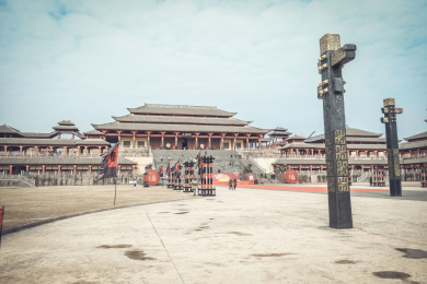 中国浙江省金华市东阳市横店秦王宫影视城古建筑