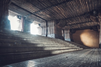 中国浙江省金华市横店秦王宫影视城里的通道