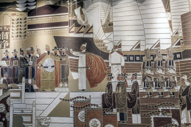 郑和下西洋京师启航浮雕,中国江苏省南京市静海寺纪念馆