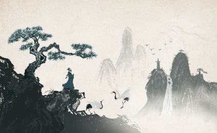 意境悠远的禅意墨韵山水水墨画