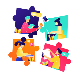 商务团队招聘工作效率职场办公背景矢量插画