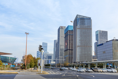 中国江苏省南京市都市建筑群风光