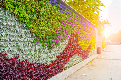 鲜花绿叶植物背景墙