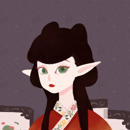 穿汉服的黑发龙小姐