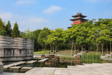 丽水南明湖景区江滨公园瓯江魂广场