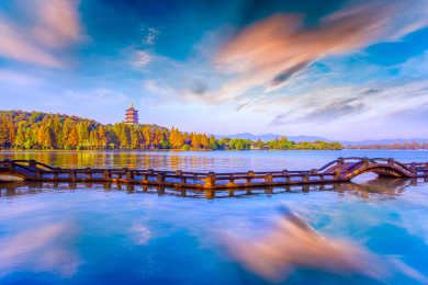 杭州西湖山水自然景观