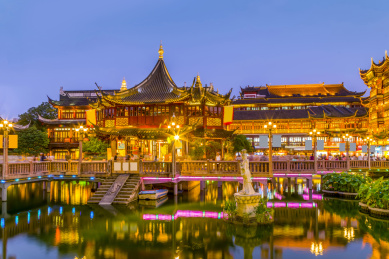 上海豫园景观夜景