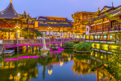 上海豫园景观夜景