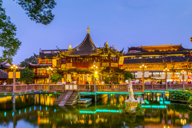 上海豫园景观夜景