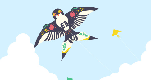 蓝天白云放燕子风筝