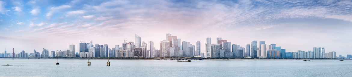 杭州cbd建筑天际线全景