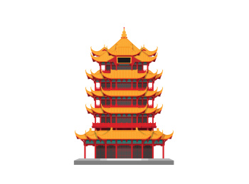 南京鸡鸣寺古建筑插画元素