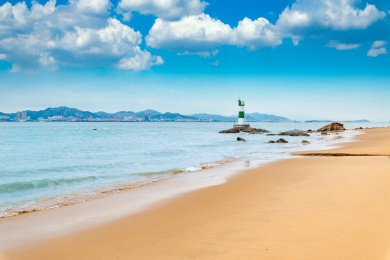 中国福建省厦门市鼓浪屿的海岸沙滩