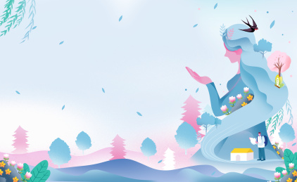 创意春天女神唯美插画