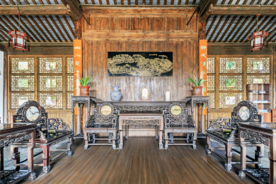 中国江苏省南京愚园清代厅堂陈设