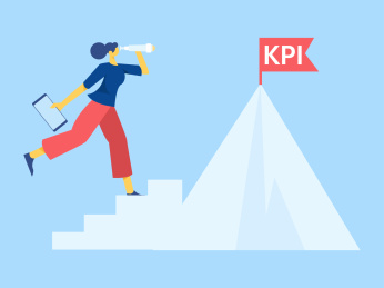 制定KPI，矢量扁平人物场景创意概念插画