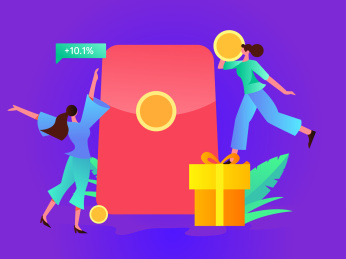 邀请好友送礼， 矢量扁平人物场景创意概念