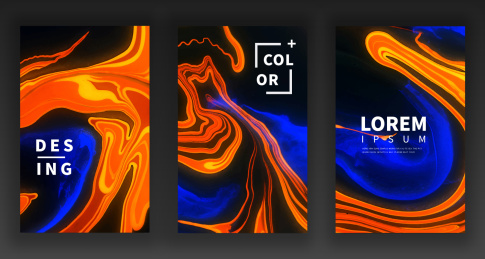 抽象流体艺术装饰画之金色熔岩