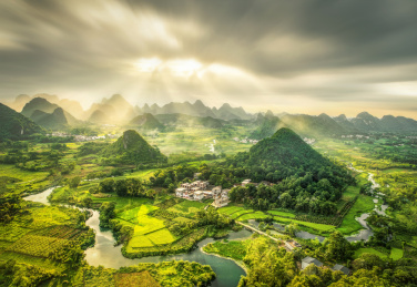 中国桂林山水自然风光