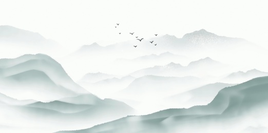 中国风蓝色淡雅意境山水背景画