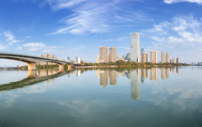 中国广东省惠州市城市天际线