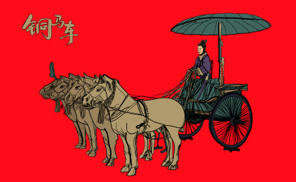 秦兵马俑秦陵一号铜马车