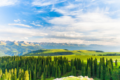 中国新疆喀拉峻草原景观