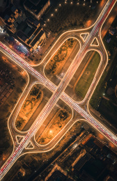 天津八里台桥夜景航拍